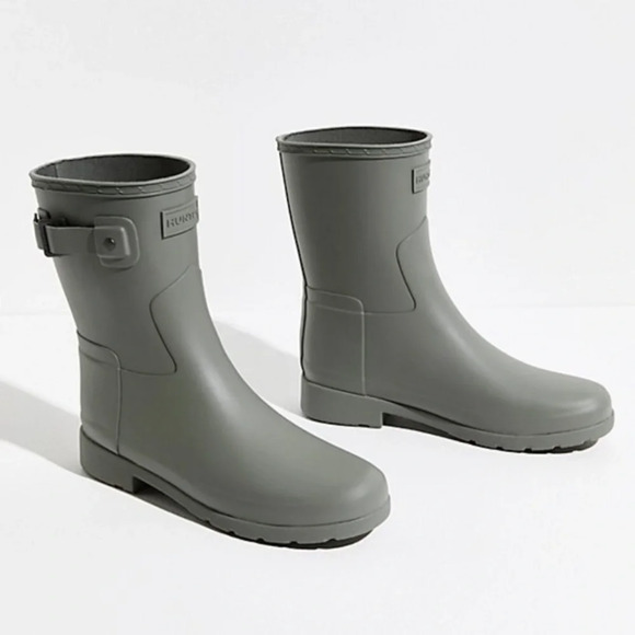 New Hunter Refined Slim Fit Short Rain Boots Gray Wellies, Wellingtons 9 - Picture 2 of 10